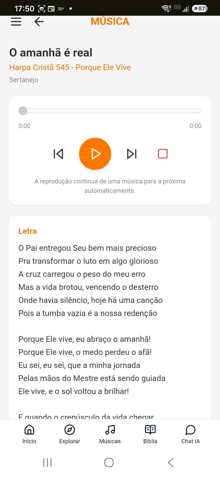 Amostra do App Gratidão 2