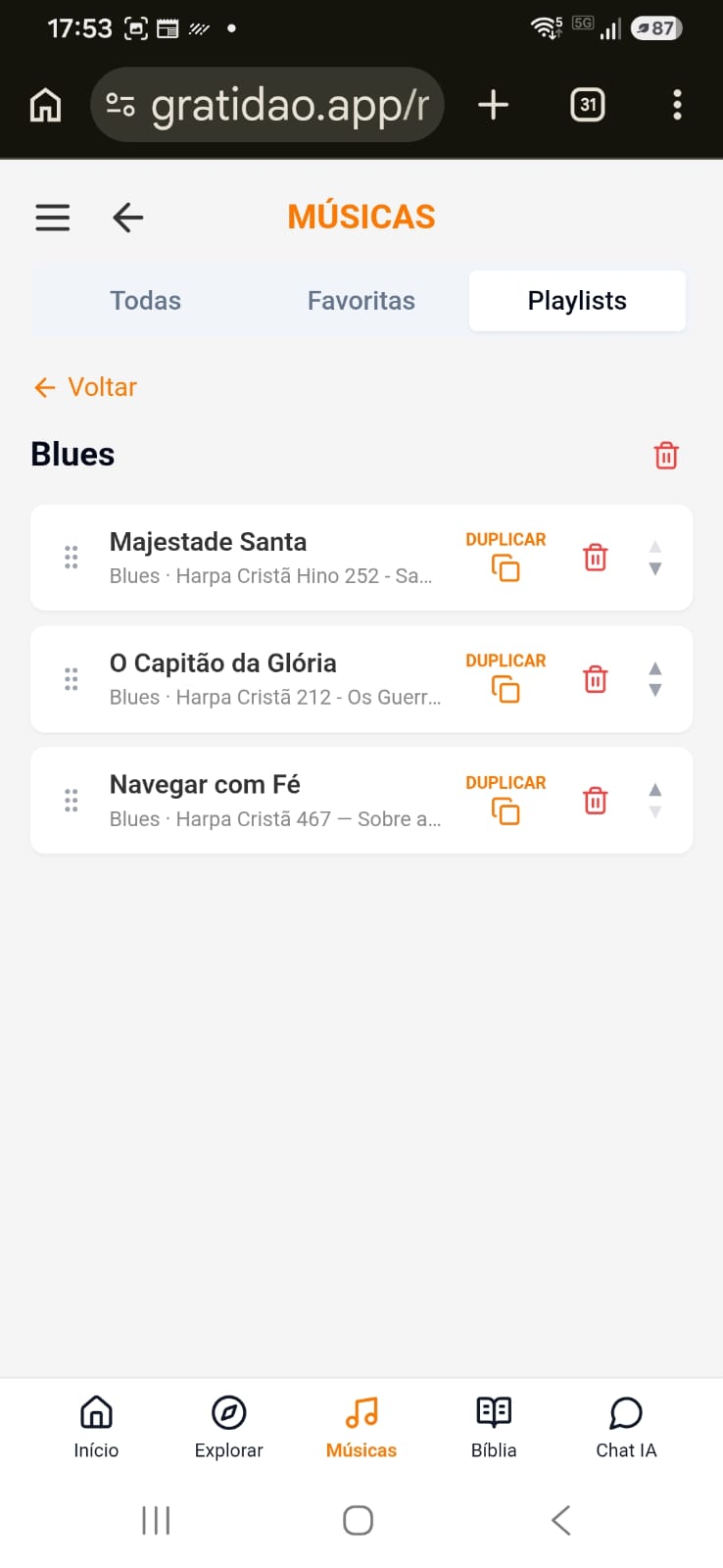 Amostra do App Gratidão 3